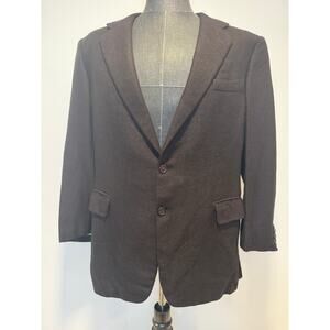 Barneys New York 100% Cashmere Suit Jacket Dark Brown Size 44 JL